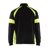 sweat-shirt zippé haute visibilité noir et jaune blaklader