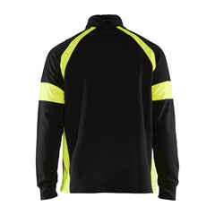 sweat-shirt zippé haute visibilité noir et jaune blaklader