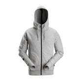 sweat à capuche zippé gris chiné snickers