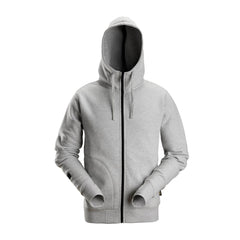 sweat à capuche zippé gris chiné snickers