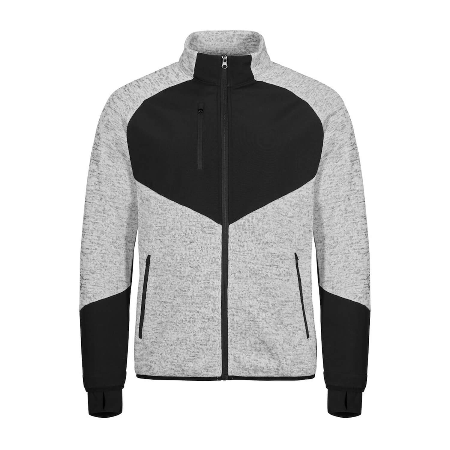 veste tricotée gris chiné clique